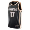 NBA Mænd Trøje Atlanta Hawks Onyeka Okongwu 2025-26 Nike City Edition Sort Swingman